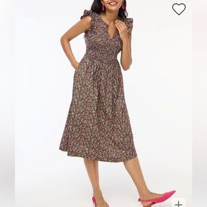 NWT J. Crew Flutter-sleeve Midi Dress Petite Extra Small